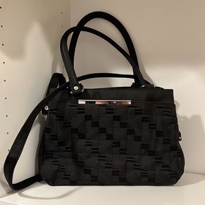 Black Quilt/Checked Look Shoulder/Satchel or Crossbody Handbag/Purse
